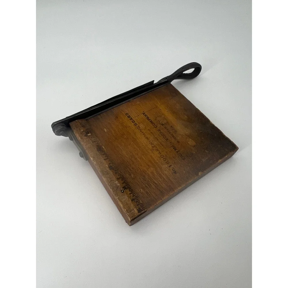 Vintage Kodak Eastman No 1 Trimming Board Antique Wood Paper Cutter Guillotine 5